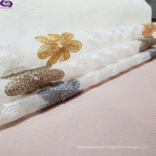 Wholesale Modern Elegant 100% Polyester  Voile Granada Chain Yarn  Embroidery  Curtain Fabric